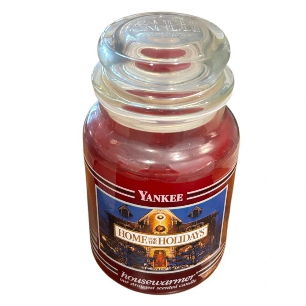 Yankee Candle Jar Vintage Home for the Holidays Rare Vintage Black Band Burgundy